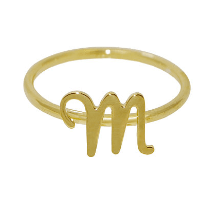 Initial Ring Free Hand Style -Stackable Ring