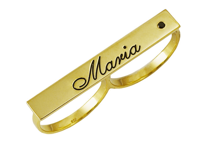 Double Finger Engraved Ring