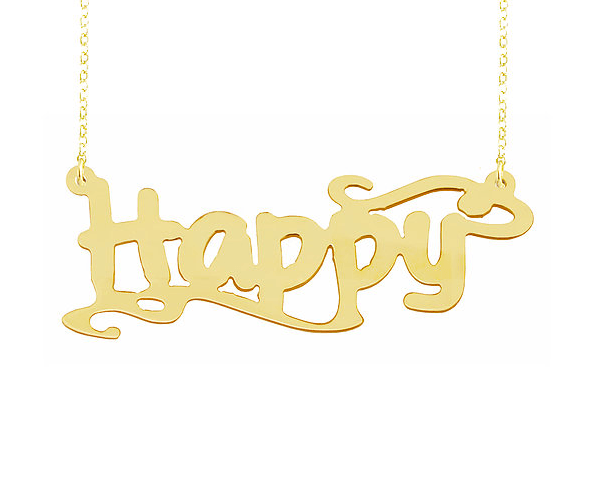 Personalized Name Necklace Happy Style