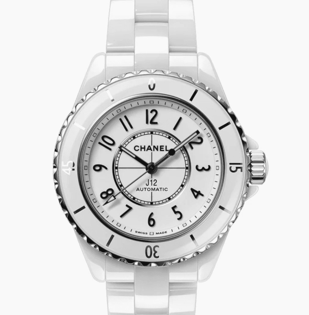Chanel Chanel J12 White Dial on ceramic and steel Ref. H5699 with Card 2026 — 33mm Stainless steel &Ceramic case, White dial, Ceramic And Steel bracelet. Excellent, 2026. MSRP: $7950
OG Box,Card.