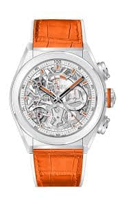 Zenith Defy El Premiro 21 Skeleton Dial on Leather Ref. 49.9003.9004 — 44mm case, Skeleton dial, Leather bracelet. Excellent. 1/25 Swiss Beatz Colab.