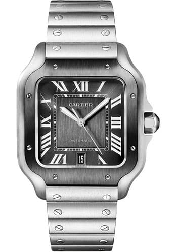 Cartier Santos WSSA0018 — 39.8mm Stainless Steel case, Black Roman dial, Cartier Bracelet bracelet. Excellent, 2024.