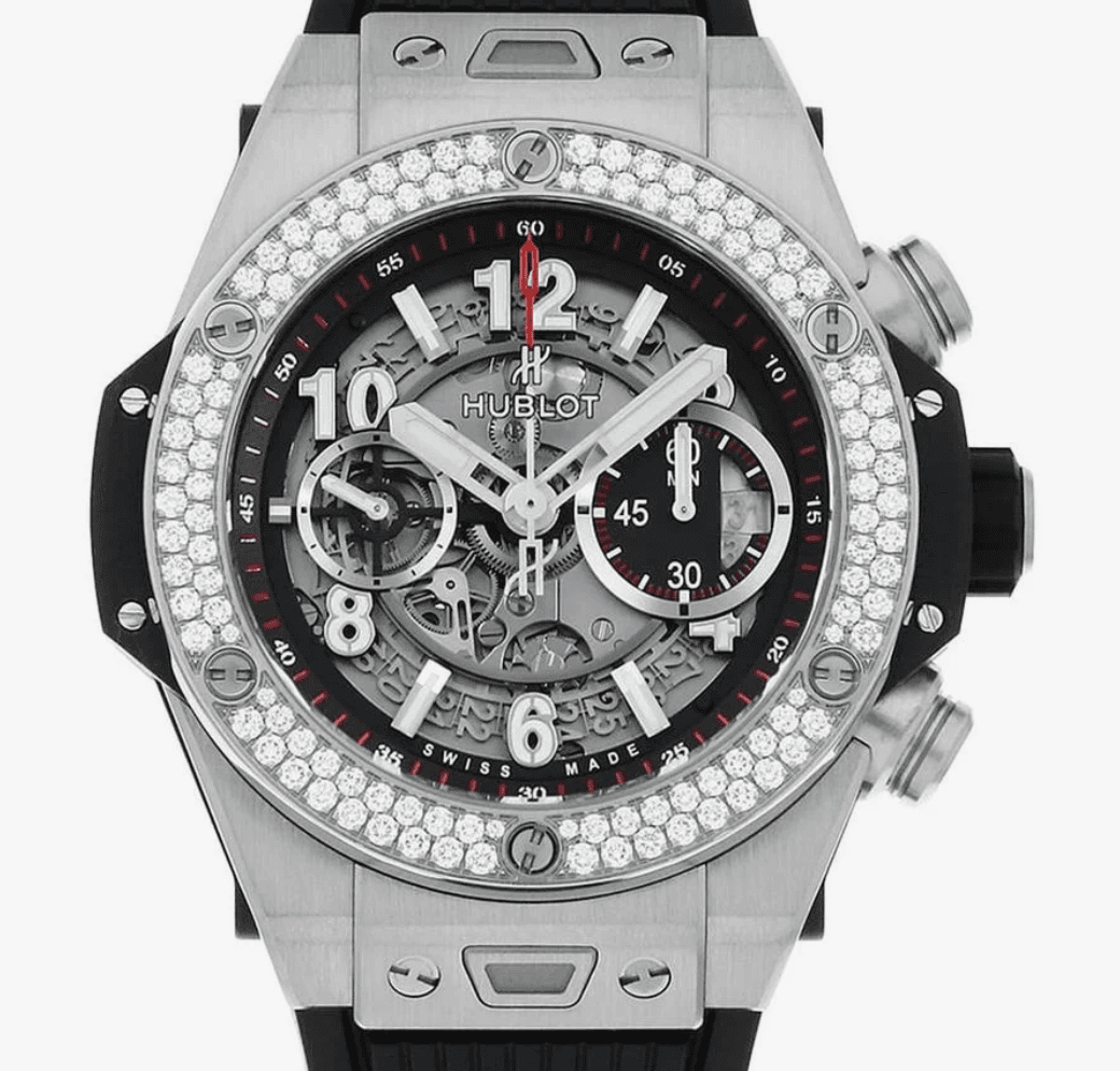 Hublot Big Bang Unico Black Skeleton Dial on Rubber Strap Ref. 411.NX.1170.RX.1104 with Archives 2019 — 45mm Titanium case, Black Skeleton dial, Rubber Strap bracelet. Good, 2019.