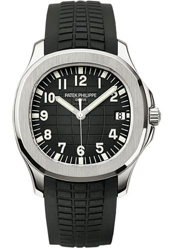 Patek Philippe Aquanaut 5167A — 40.8mm Stainless Steel case, Sunburst Charcoal Gray dial, Composite Black Strap bracelet. 2009.
