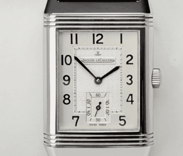 Jaeger-LeCoultre Reverso Classic Grande Taille Silver Dial on Leather Strap Ref. 252.8.71 — 23 mm x 33 mm Stainless Steel case, Silver dial, Leather Strap bracelet. Very Good. OG Box.