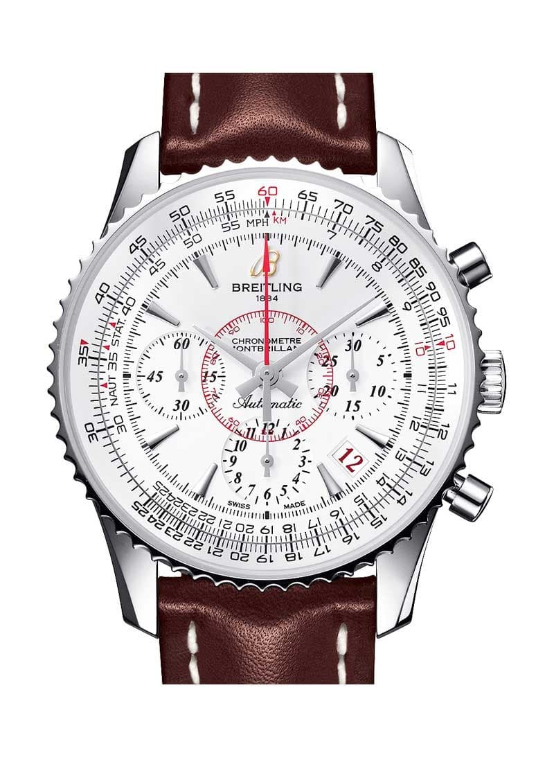Breitling Montbrilliant Creme Dial on Leather Ref. AB0131 with Papers 2012 — 40mm case, Creme dial, Leather bracelet. Excellent, 2012. Limited 2000.