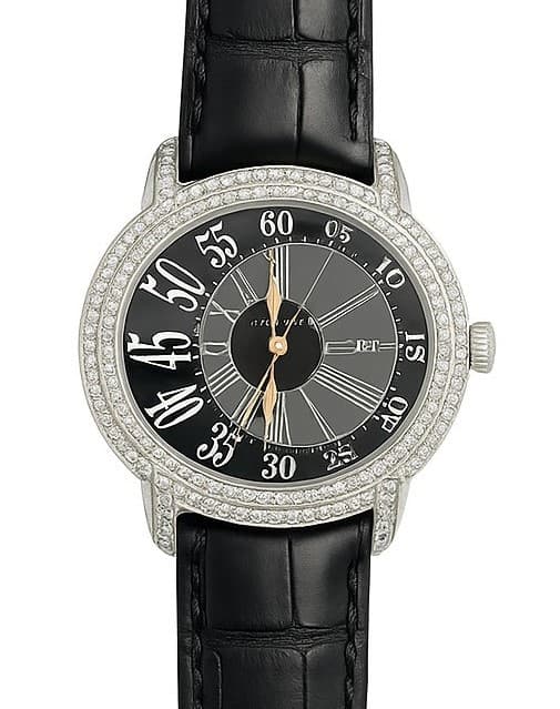 Audemars Piguet Millenary 15320BC.OO.D002CR.01 — 45mm 18K White Gold case, Black dial, Black Leather Strap bracelet. Pre-Owned. Naked.
