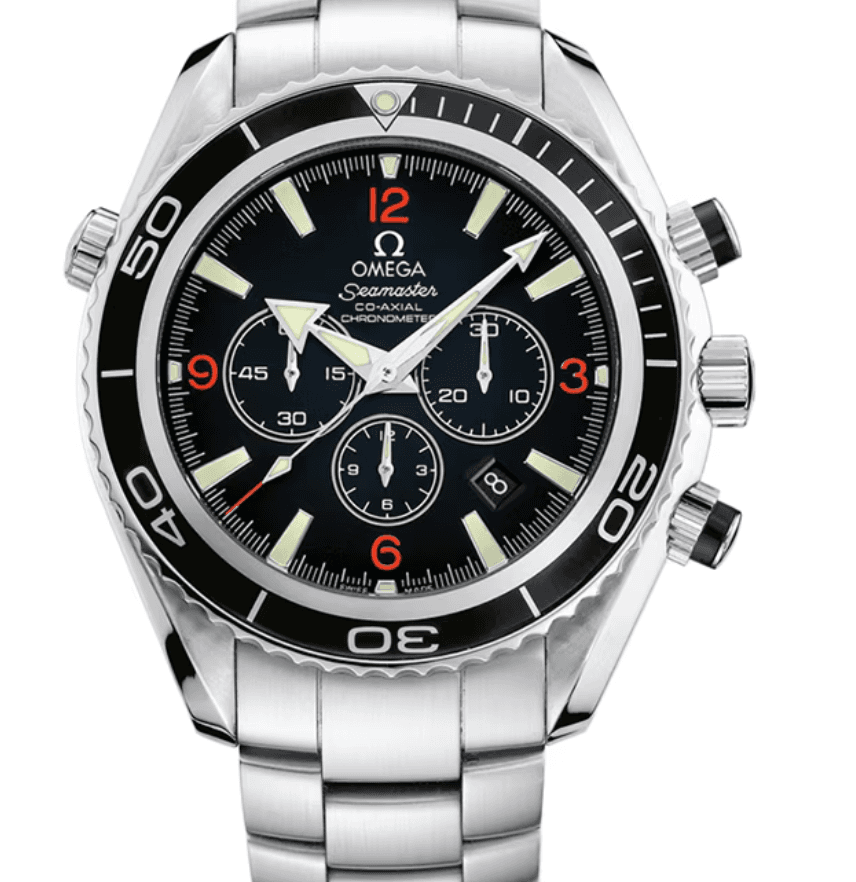Omega Seamaster Planet Ocean 600M Black Dial on Stainless Steel Bracelet Ref. 2210.51 — 45.5mm Stainless Steel case, Black dial, Stainless Steel Bracelet bracelet. Very Good.