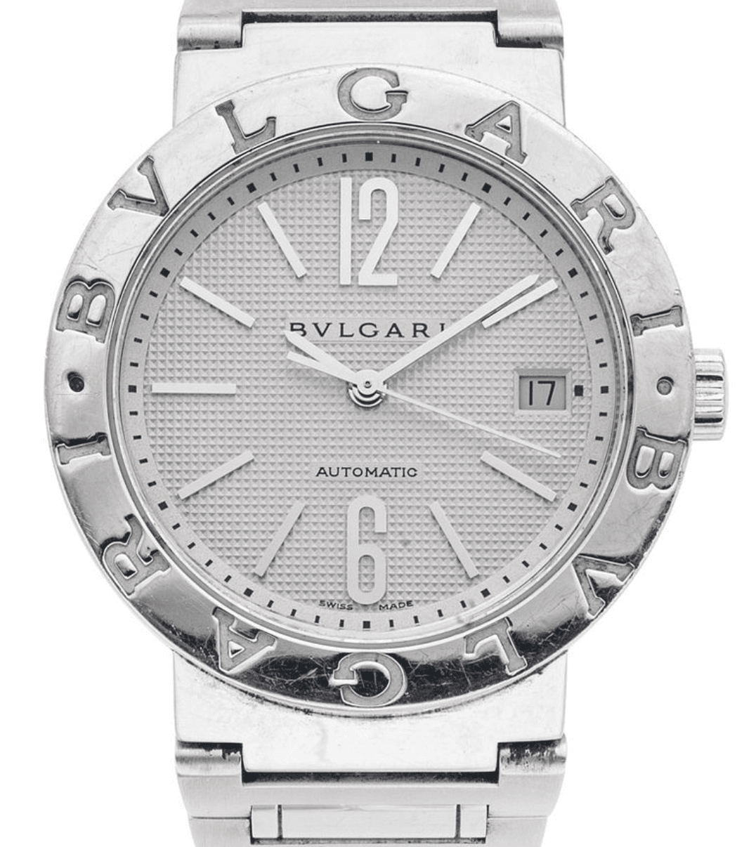Bvlgari Bvlgari White Dial on Stainless Steel Bracelet Ref. BB38SS — 38mm Stainless Steel case, White dial, Stainless Steel Bracelet bracelet. Good. +2L on the side.