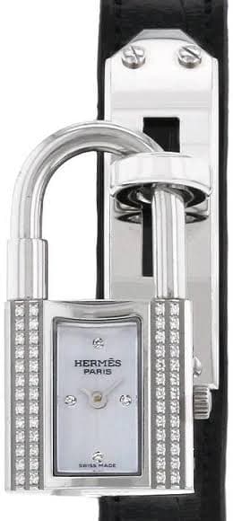 Hermes Kelly White MOP Dial on Leather Ref. KE1.232 — 16mm case, White Mop dial, Leather bracelet. Excellent.