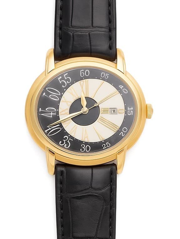 Audemars Piguet Millenary 15320BC.OO.D002CR.01 — 45mm 18K Rose Gold case, Black dial, Black Leather Strap bracelet. Pre-Owned. Naked.