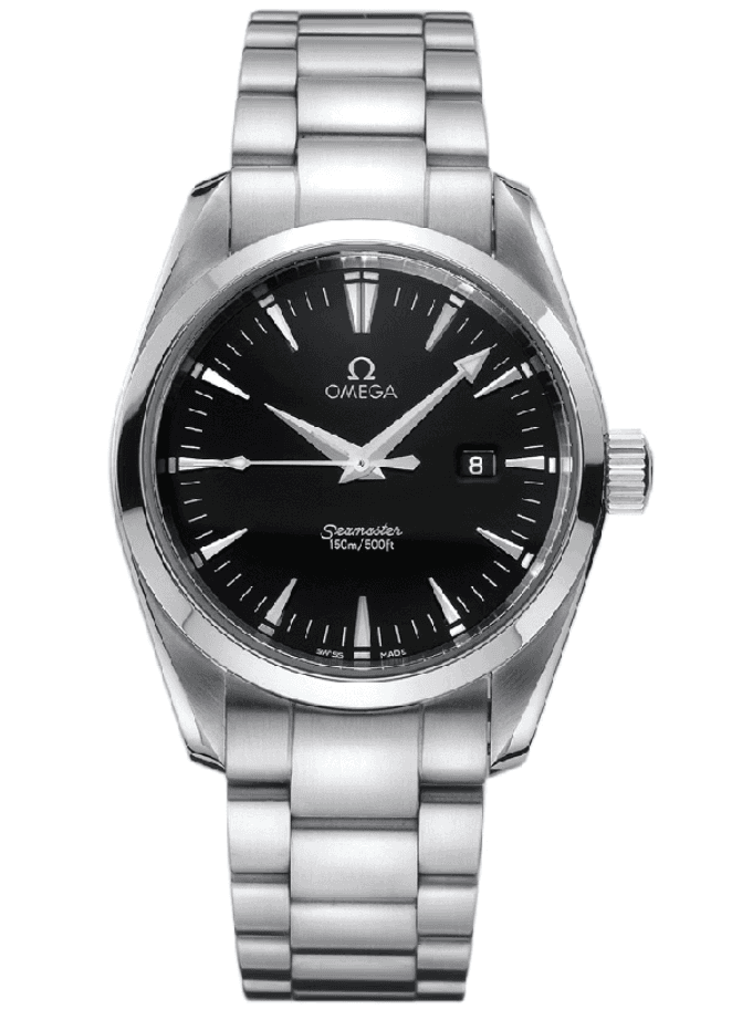 Omega Seamaster 150m Black Dial on Stainless Steel Bracelet Ref. 2517.5 — 39.2mm Stainless Steel case, Black dial, Stainless Steel Bracelet bracelet. Very Good.