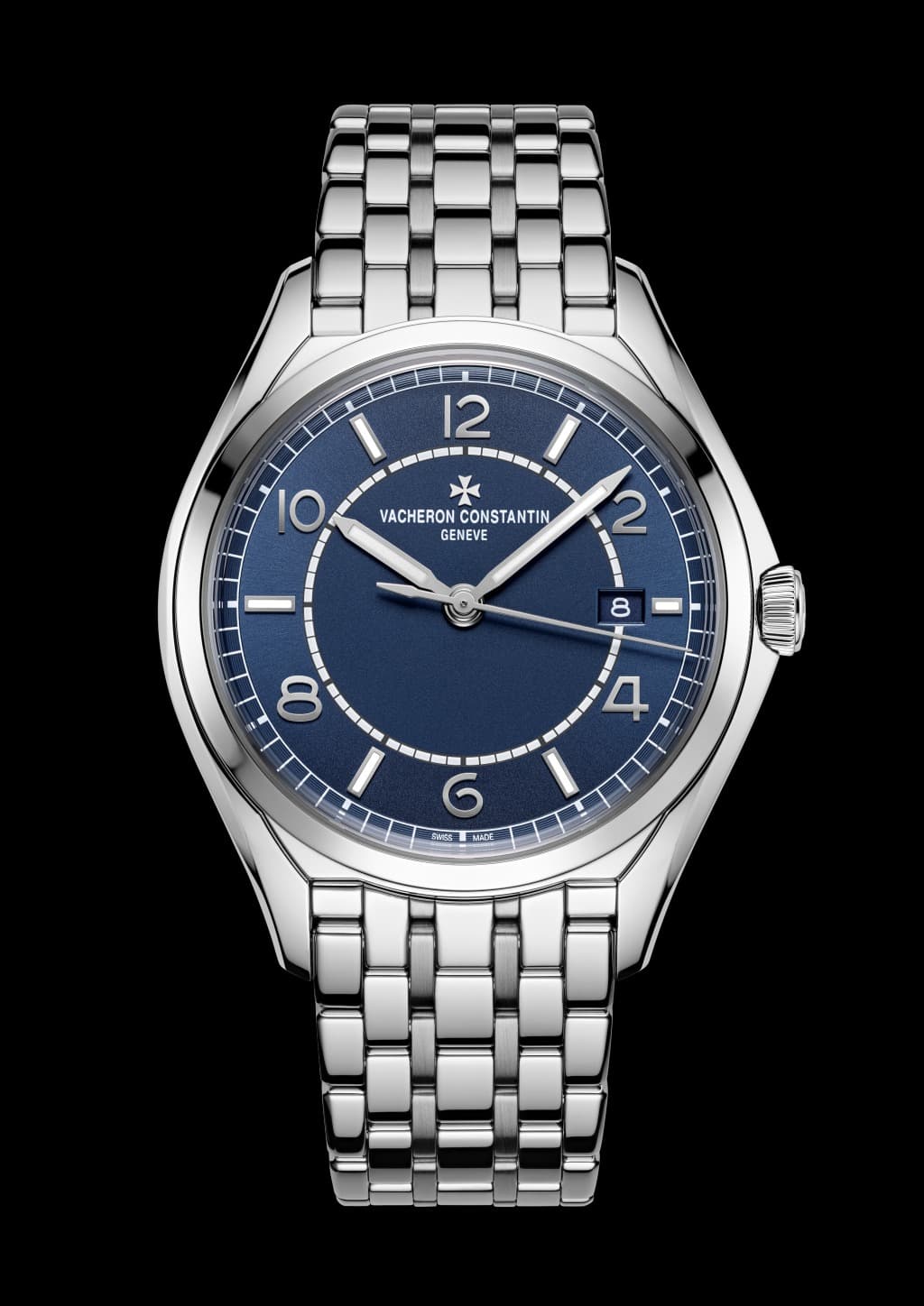 Vacheron Constantin Fiftysix Double Finished Petrol Blue-toned Dial on Stainless Steel Ref. 4600E/110A-B487 with Card 2025 — 40mm Stainless Steel case, Double Finished Petrol Blue-toned dial, Stainless Steel bracelet. Excellent, 2025.