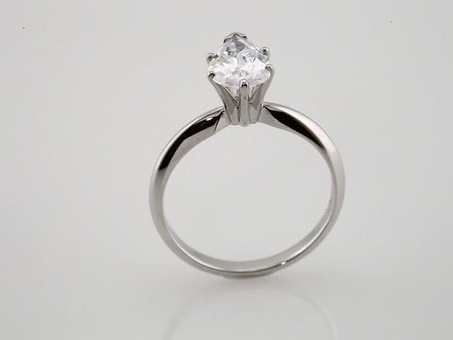 10K White Gold & 14K White Gold 7x4.5 mm Pear Lightweight 6-Prong Solitaire Engagement Ring Mounting