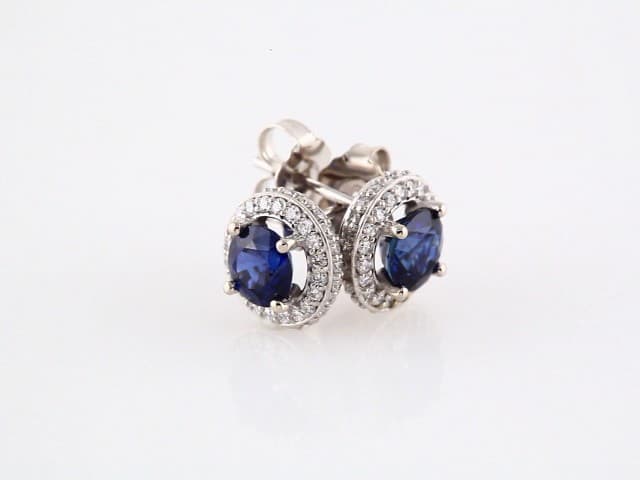 Round 4-Prong Halo-Style Earrings, view 4