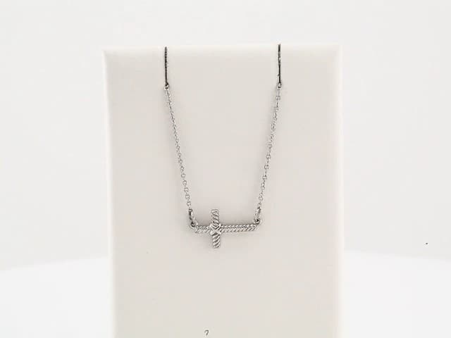 Rope Sideways Cross Necklace, view 4