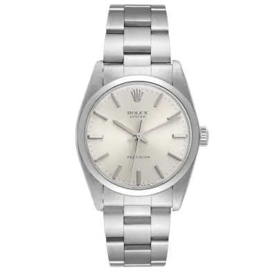Rolex Oyster Precision 6426 — 34mm Stainless Steel case, Silver dial, Oyster bracelet. Pre-Owned. Naked.