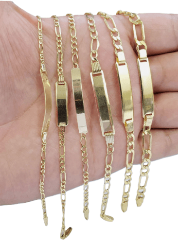 Solid 14K Yellow Gold Figaro Bracelet, 5mm Wide, Made To Order.