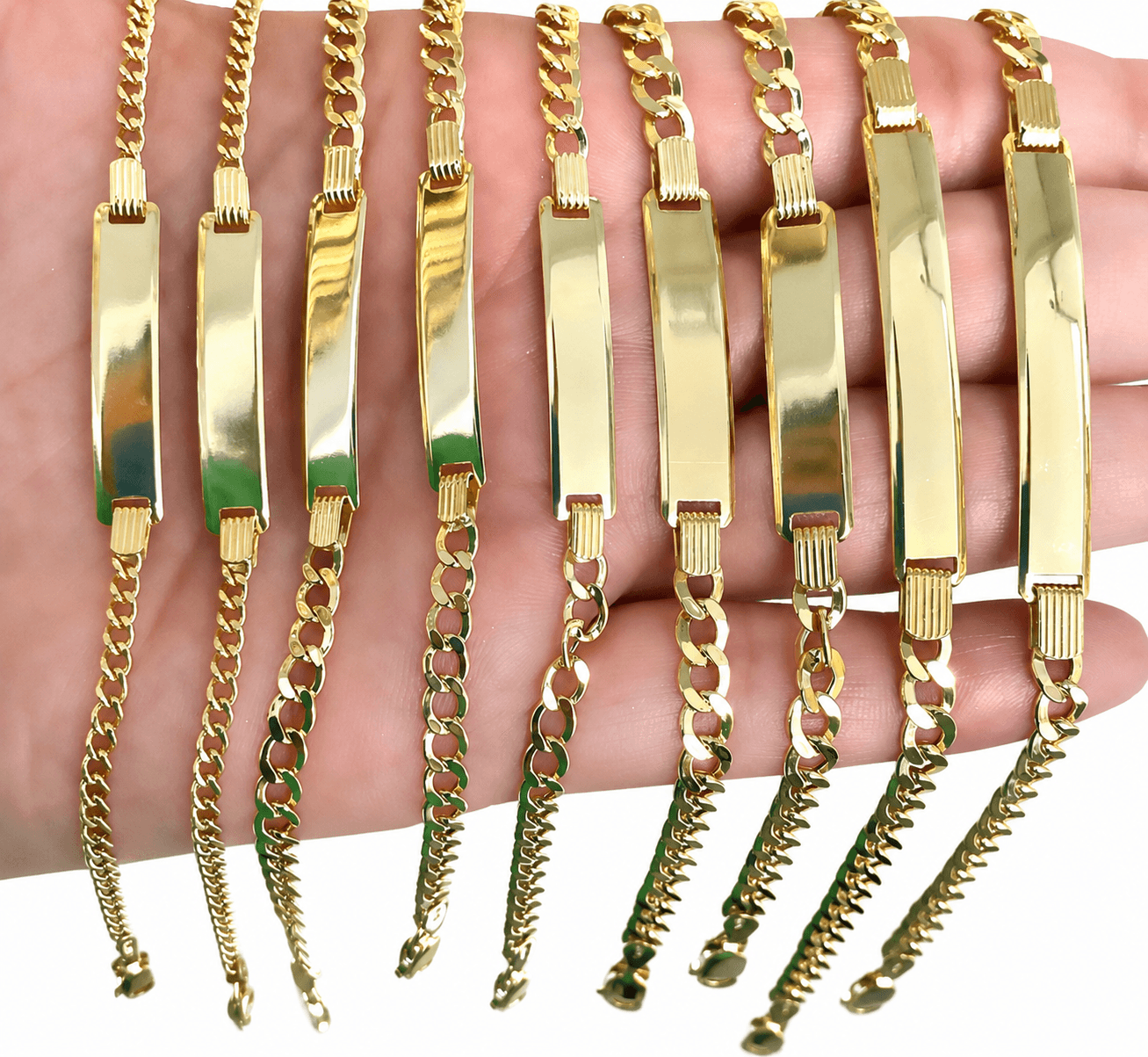 Solid 14K Yellow Gold Curb Bracelet, 4mm Wide, Made To Order.