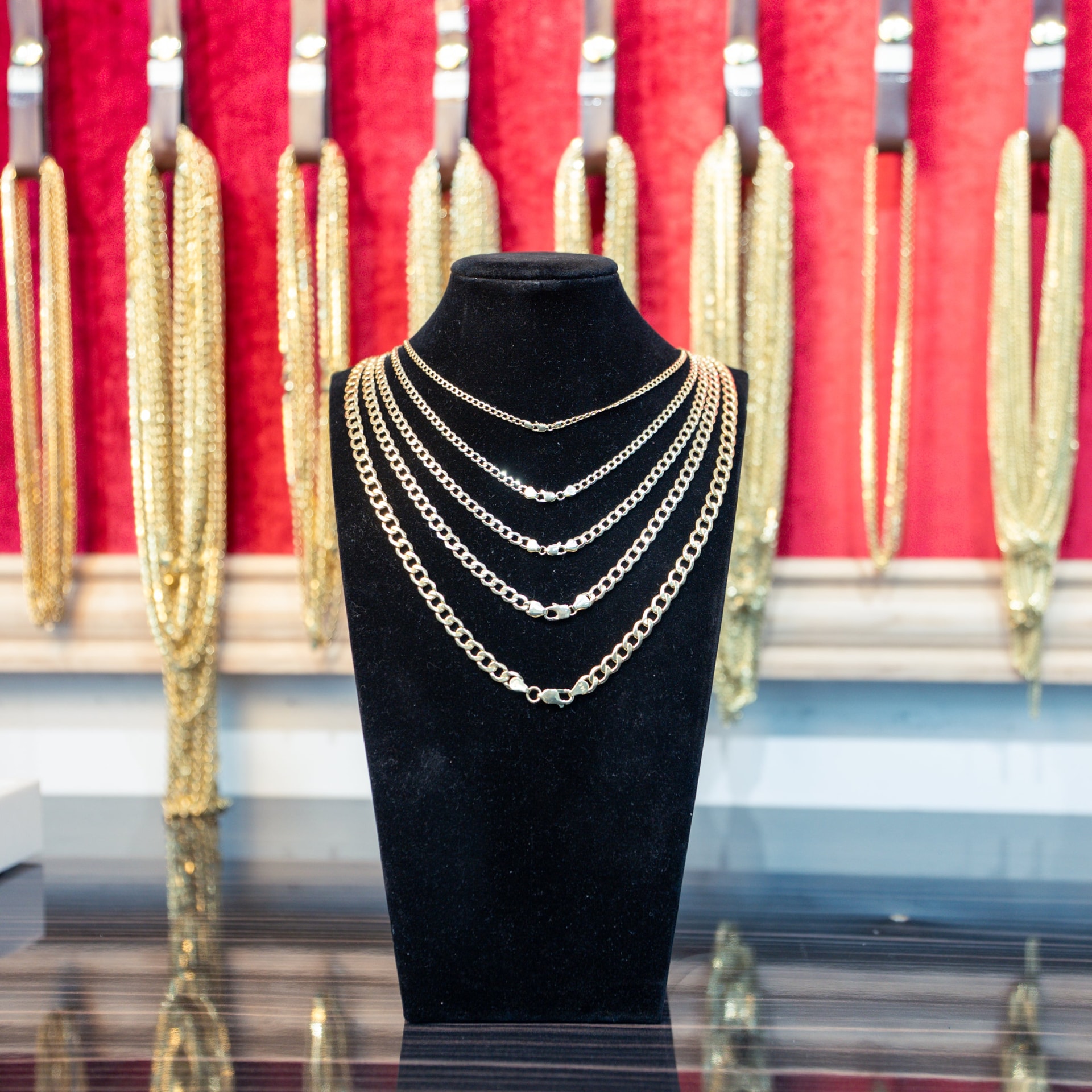 Hollow 14K Yellow Gold Curb Chain, 3.5mm Wide, Made To Order.