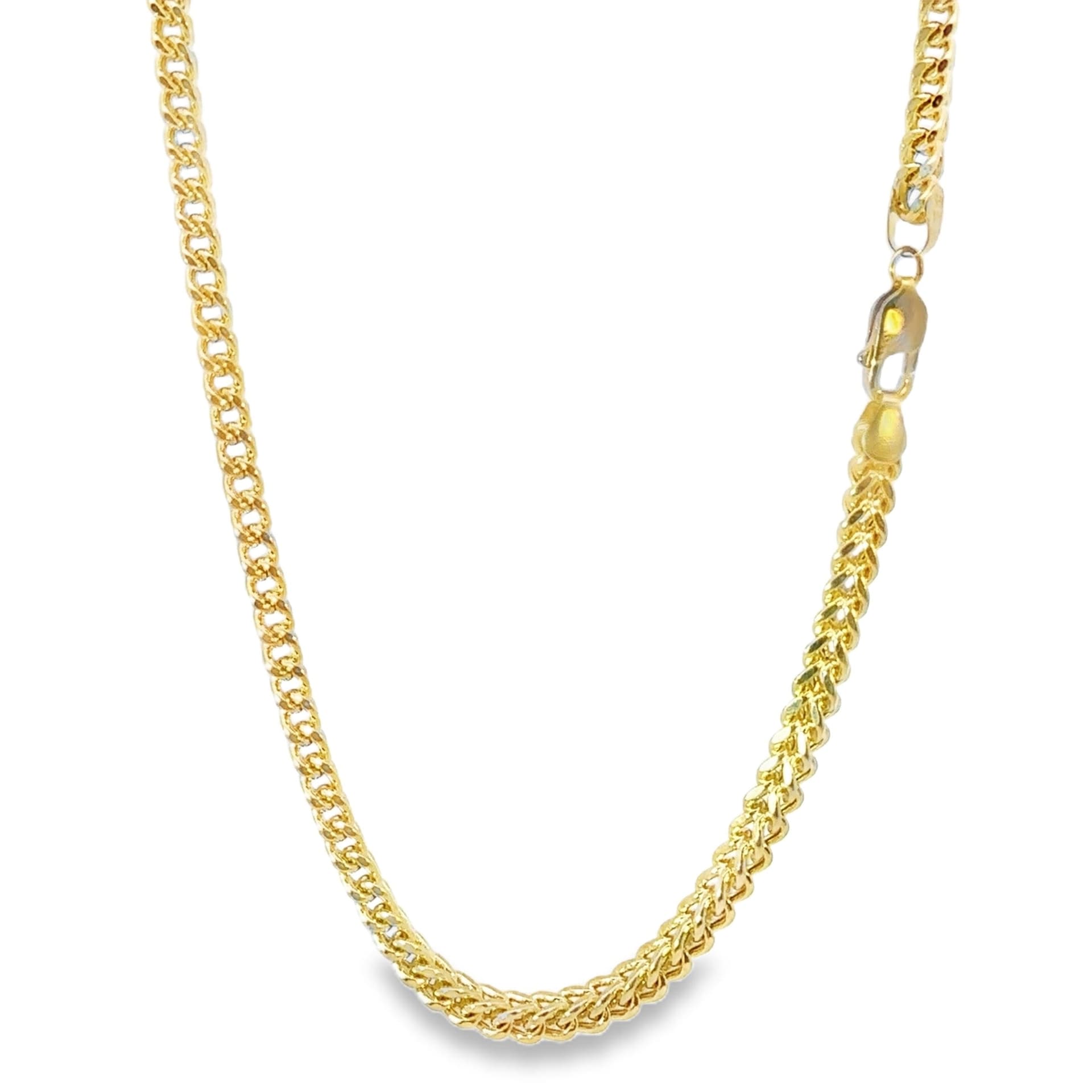 Hollow 14K Yellow Gold Franco Chain, 5mm Wide, Made To Order., view 5