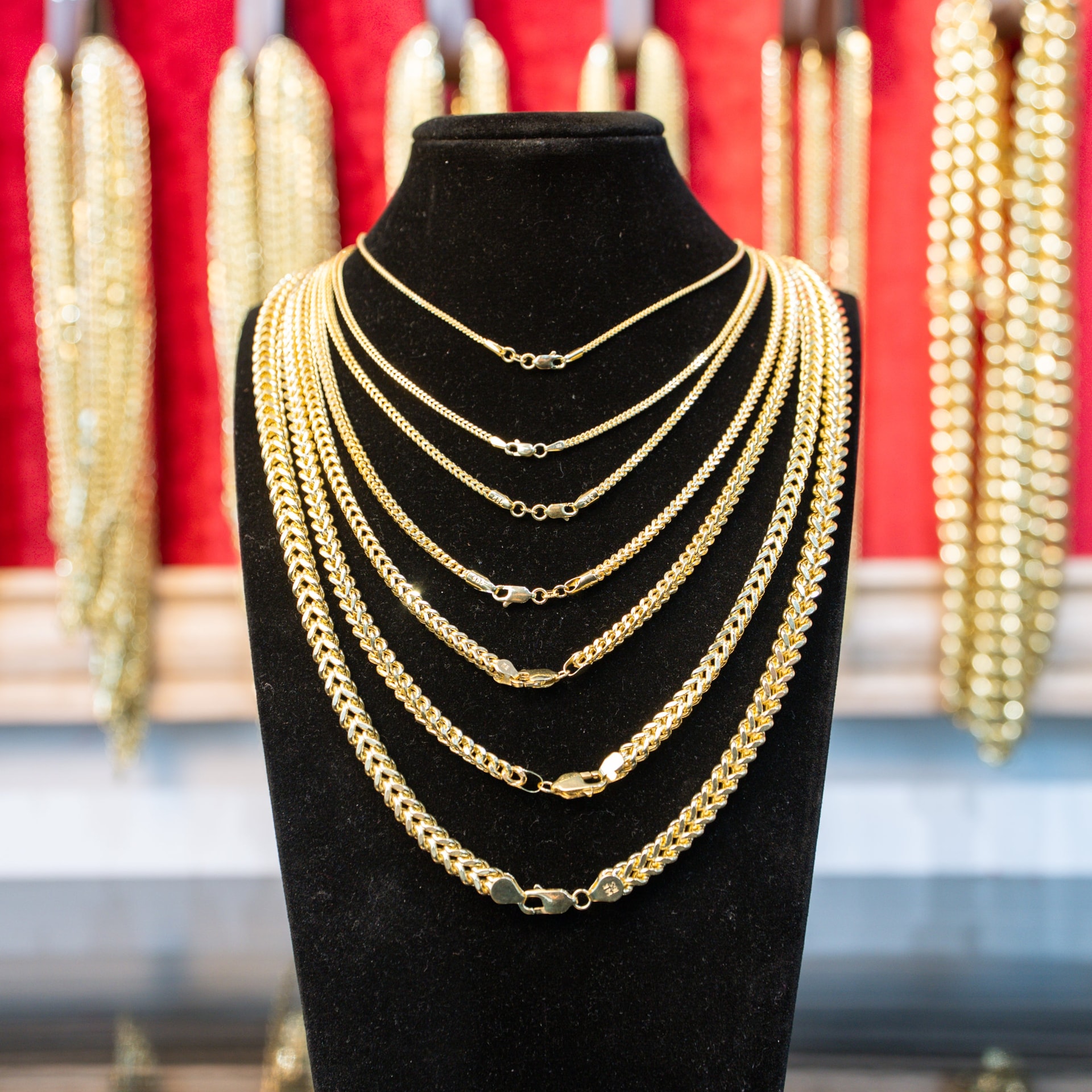 Hollow 14K Yellow Gold Franco Chain, 6mm Wide, Made To Order.