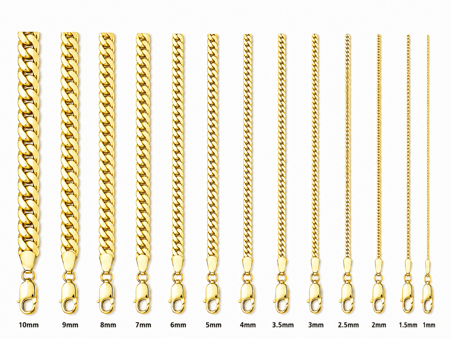 Hollow 14K Yellow Gold Miami Cuban Chain, 4mm Wide, Made To Order., view 5