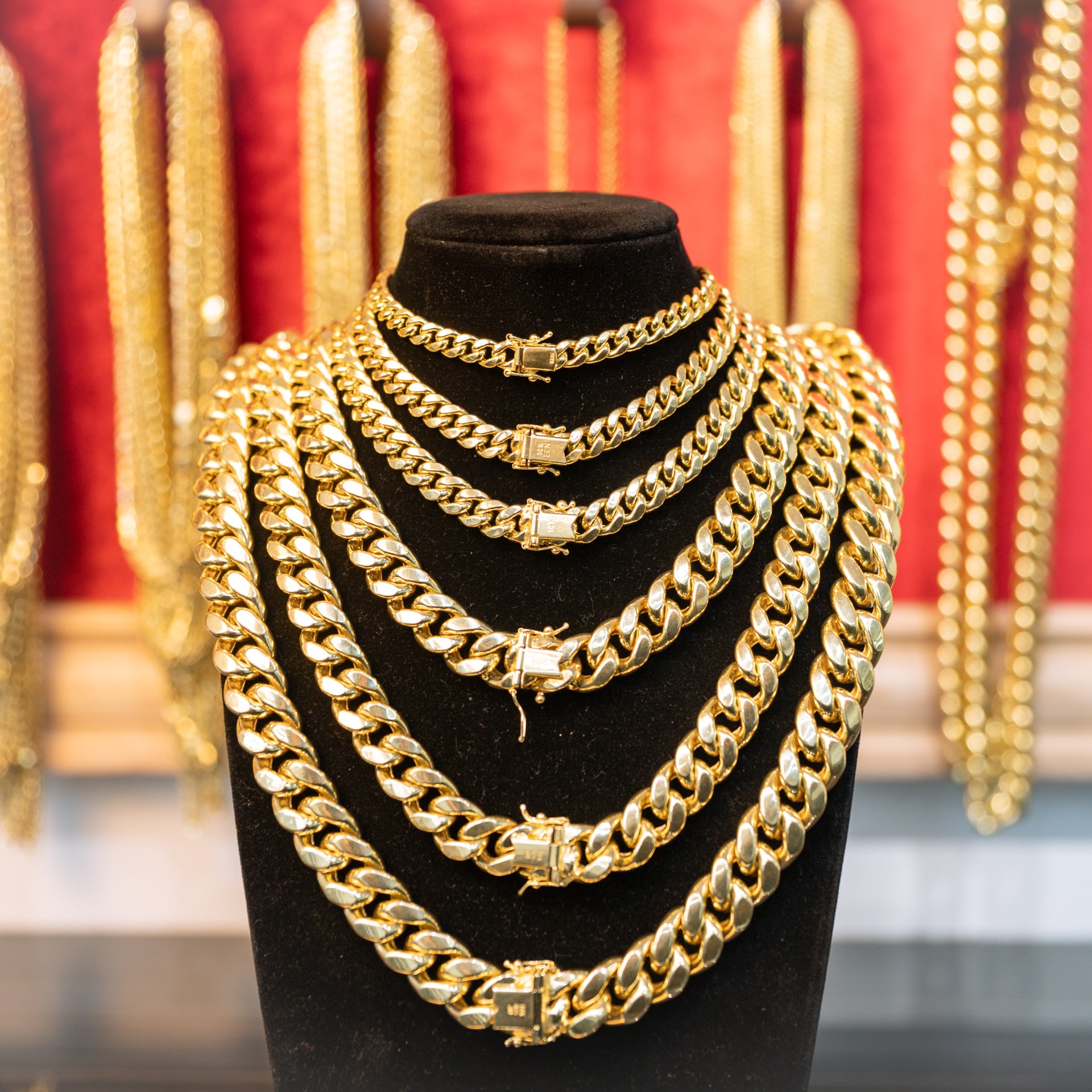 Hollow 14K Yellow Gold Miami Cuban Chain, 7.5mm Wide, Made To Order.