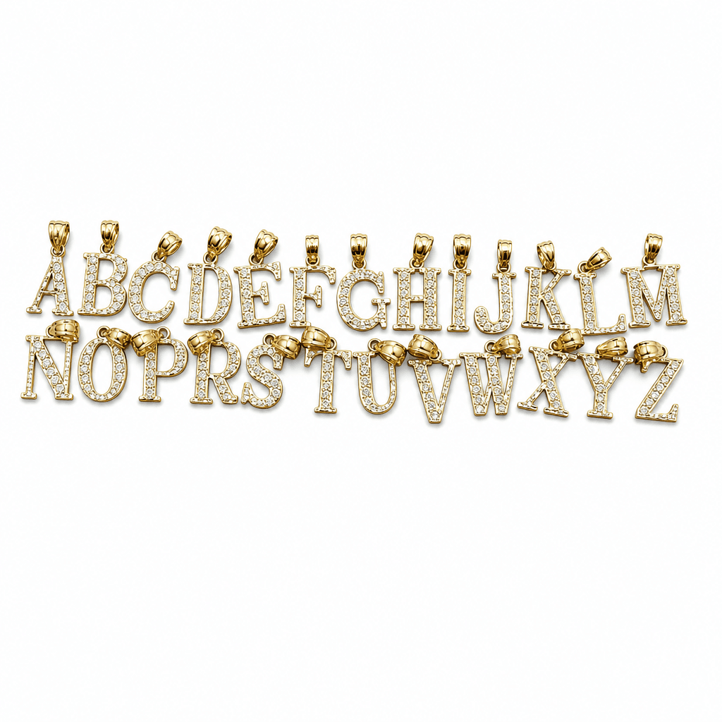 14K Yellow Gold Initial Charm, Letter S, Diamond-cut Finish, Made To Order.
