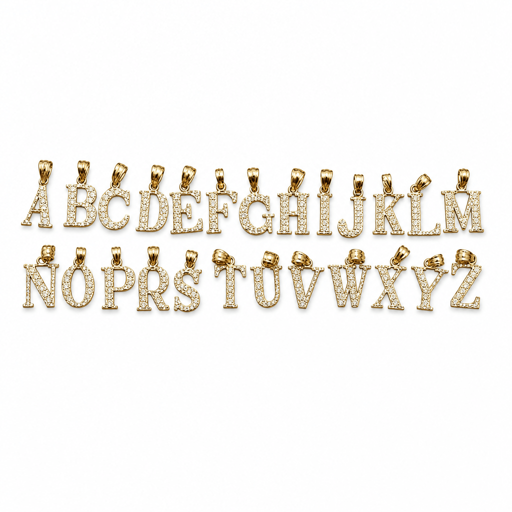 14K Yellow Gold Initial Charm, Letter X, Diamond-cut Finish, Made To Order.