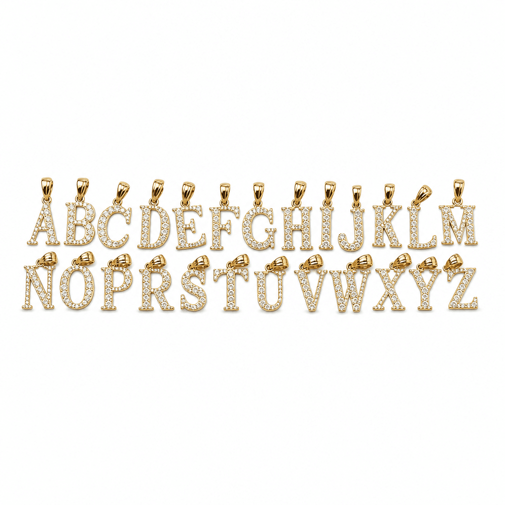 14K Yellow Gold Initial Charm, Letter Y, Diamond-cut Finish, Made To Order.