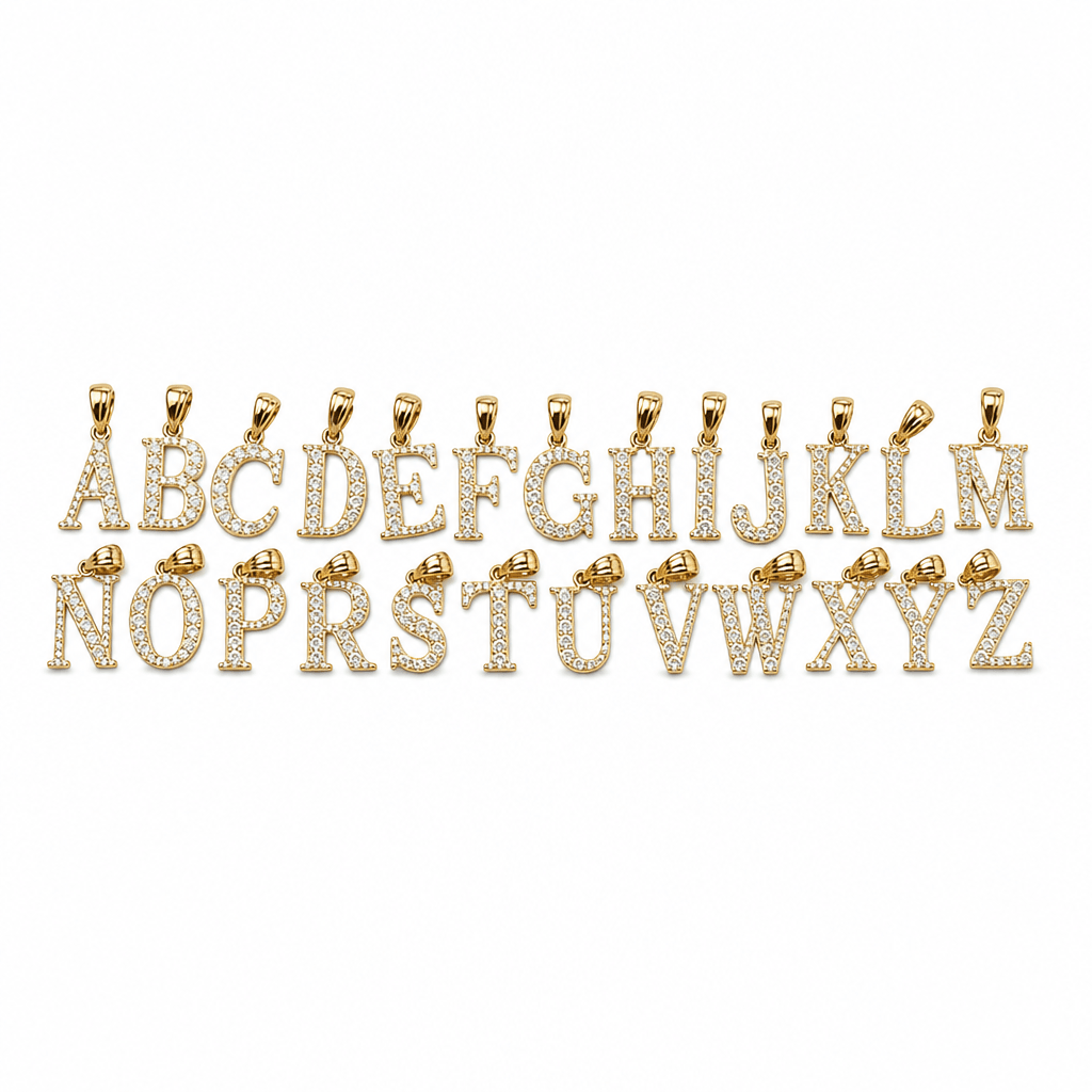 14K Yellow Gold Initial Charm, Letter Y, Diamond-cut Finish, Made To Order.