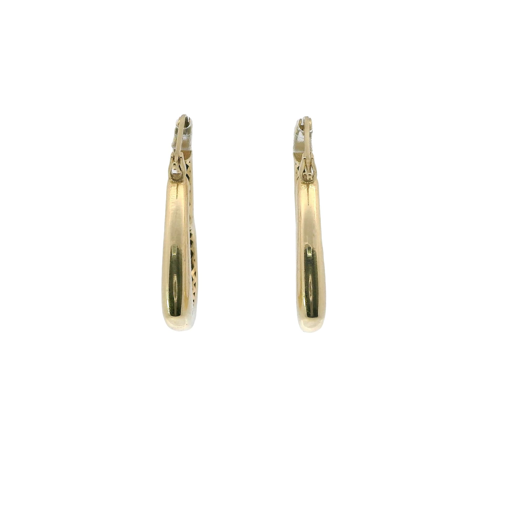 Hollow 14K Yellow Gold Hoop Earrings, Made To Order., view 3