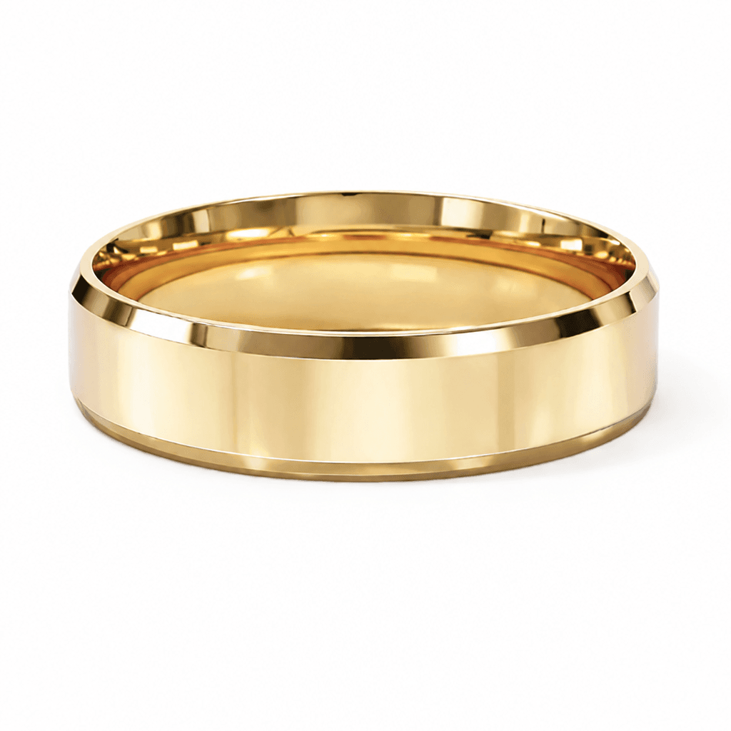 Solid 14K Yellow Gold Band, 6mm Wide, Made To Order.