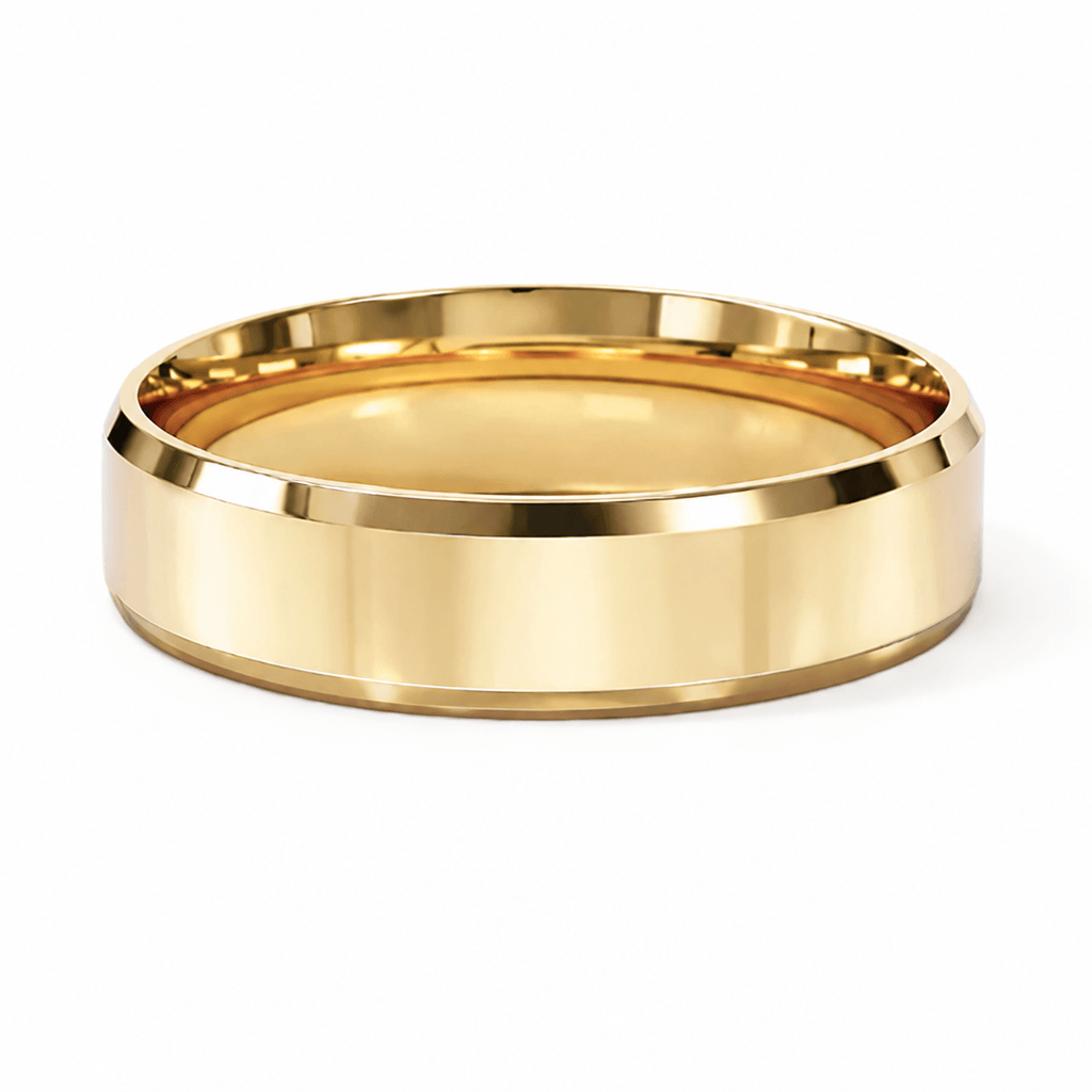 Solid 14K Yellow Gold Band, 6mm Wide, Made To Order.