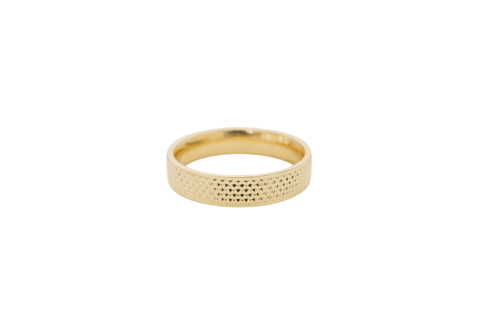 Solid 14K Yellow Gold Band, Diamond-cut Finish, 5mm Wide, Made To Order., view 3