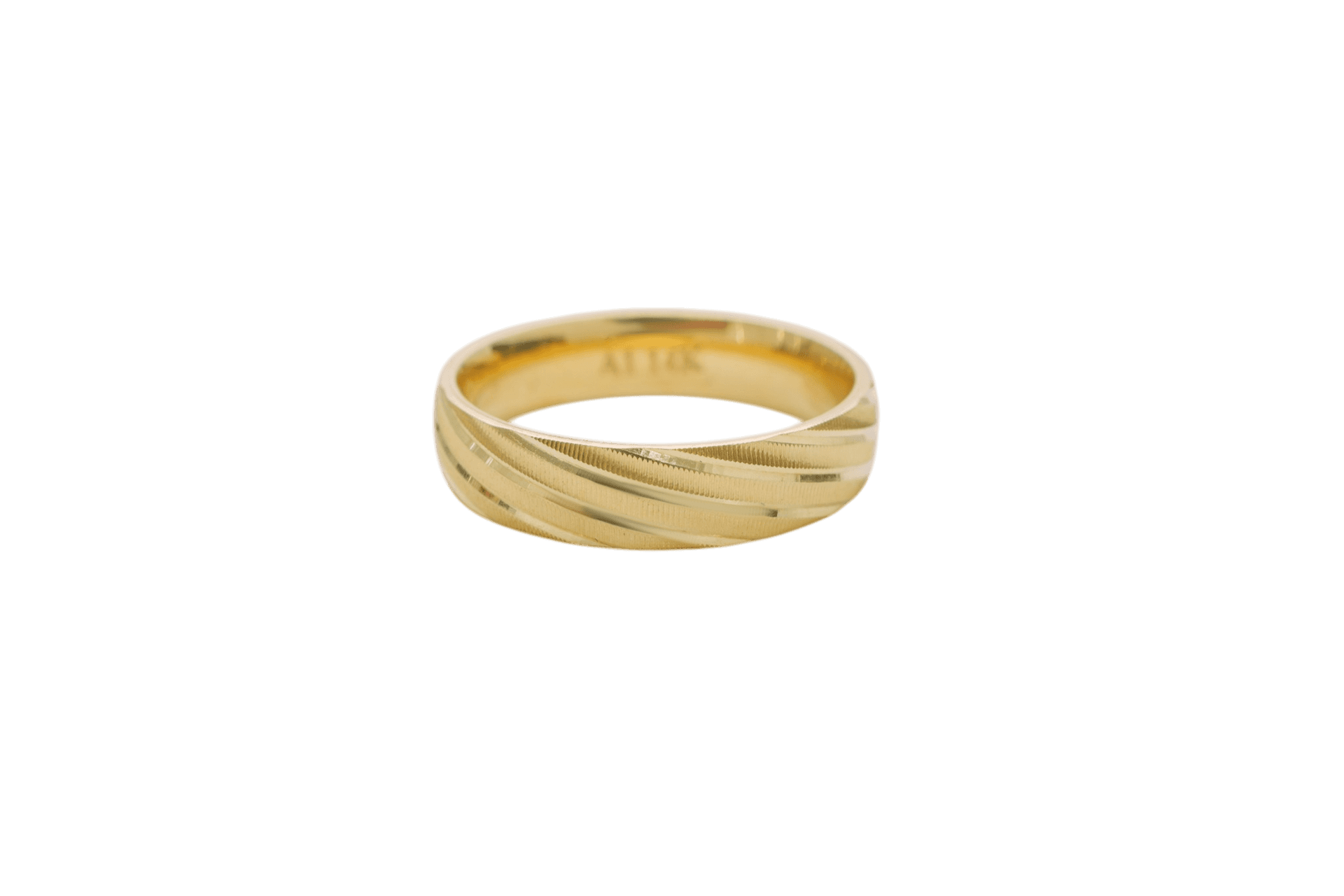 Solid 14K Yellow Gold Band, 6mm Wide, Made To Order., view 3
